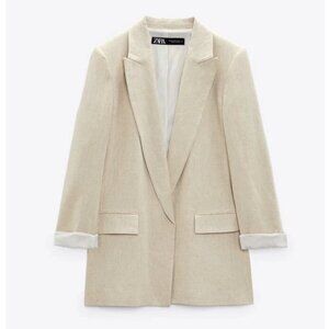 Zara Linen Blazer with Roll up Sleeves